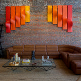 8 Piece Percival Lafer Patchwork Leather Modular Sofa and Ottoman, 1960s