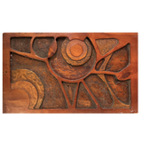 Vintage 3 Piece Carved Wood Wall Hanging