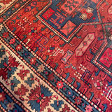 Vintage Red and Cream Wool Kilim