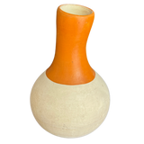 Burnt Orange and Cream Studio Ceramic Vessel
