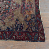 Antique Burgundy & Indigo Medallion Rug