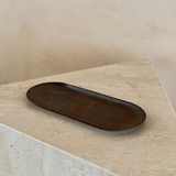 Patinated Brass Oval Catchall Tray