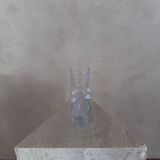 Figural Relief Clear Glass Vase