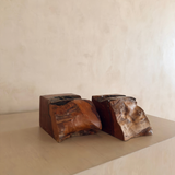 Freeform Carved Wood Bookends