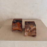 Freeform Carved Wood Bookends
