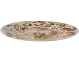 Swirled Cream and Brown Enameled Large Platter