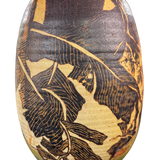 Hand Carved Studio Ceramic Leaf Table Lamp