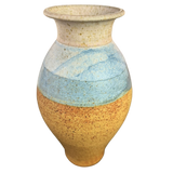 Sky Blue Accented Studio Pottery Vase