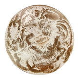 Swirled Cream and Brown Enameled Large Platter