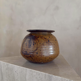 Rustic Amber Glazed Ceramic Jar