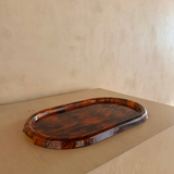 Faux Tortoise Shell Oval Tray