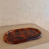 Faux Tortoise Shell Oval Tray