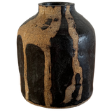 Small Black Glaze Drip Vessel
