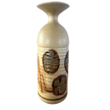 Tall Studio Pottery Vase with Abstract Brushed Motif