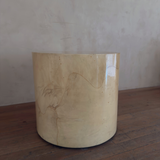 Ivory Drum Side Table on wheels