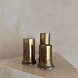 Trio of Vintage Graduated Brass Cylinder Candle Holders