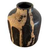Small Black Glaze Drip Vessel