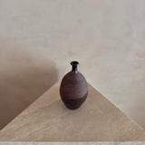 Two-Tone Olive Glazed Stoneware Bud Vase