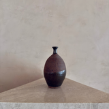 Two-Tone Olive Glazed Stoneware Bud Vase