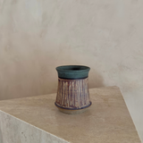 Jade and Umber Etched Vessel