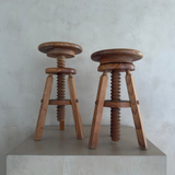 Vintage Adjustable Pine Drafting Stools