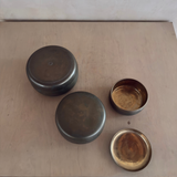 Brass Lidded Cannister Trio