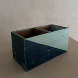 Vintage Two-Tone Geometric Wood Storage Box