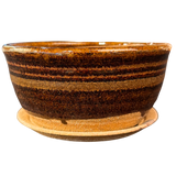 Small Ceramic Brown Glazed Planter