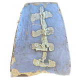 Brutalist Periwinkle and Cream Ceramic Wall Hanging