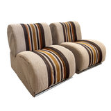 Sunset Stripe Modular Chairs in Textured Herringbone