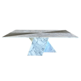 Sculptural Marble and Stone Inlay Coffee Table