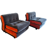 Pair of B&B Italia Two Tone Amanta Lounges