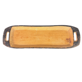 Painted Edge Carved Wood Tray