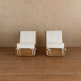 Pair of Tito Agnoli P3 Rattan Lounge Chairs for Bonacina, 1960