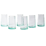 Set of 6 Large Moroccan Cone Glasses - Clear
