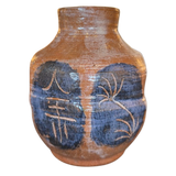 Brown and Indigo Studio Pottery Vase