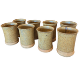 Set of Eight Textured Ceramic Tumblers