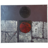 Vintage Purple and Red Abstract Art, 1960s