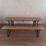 Pine and Iron Collapsible Garden Bench