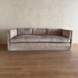 Tonal Striped Velvet Sofa by Milo Baughman