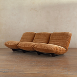 Burnt Orange Velvet Marsala Sofa by Michel Ducaroy for Ligne Roset, 1970's