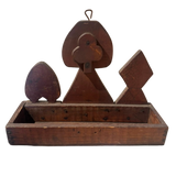 Wooden Playing Card Motif Wall Hanging with Shelf