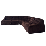 5 Piece Chocolate Corduroy Modular Sectional