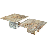 Pair of Italian Breccia Marble Nesting Tables