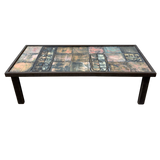 French Pastel Tile Top Coffee Table, 1970s