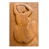Vintage Carved Wood Woman Wall Art