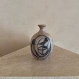 Charcoal & Oatmeal Ceramic Bud Vase