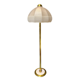 Italian Frosted Glass Floor Lamp with Brass Base