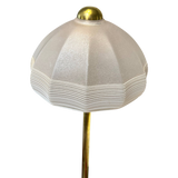 Italian Frosted Glass Floor Lamp with Brass Base