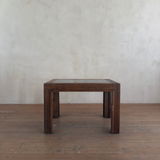 Vintage Oak Geometric Side Table